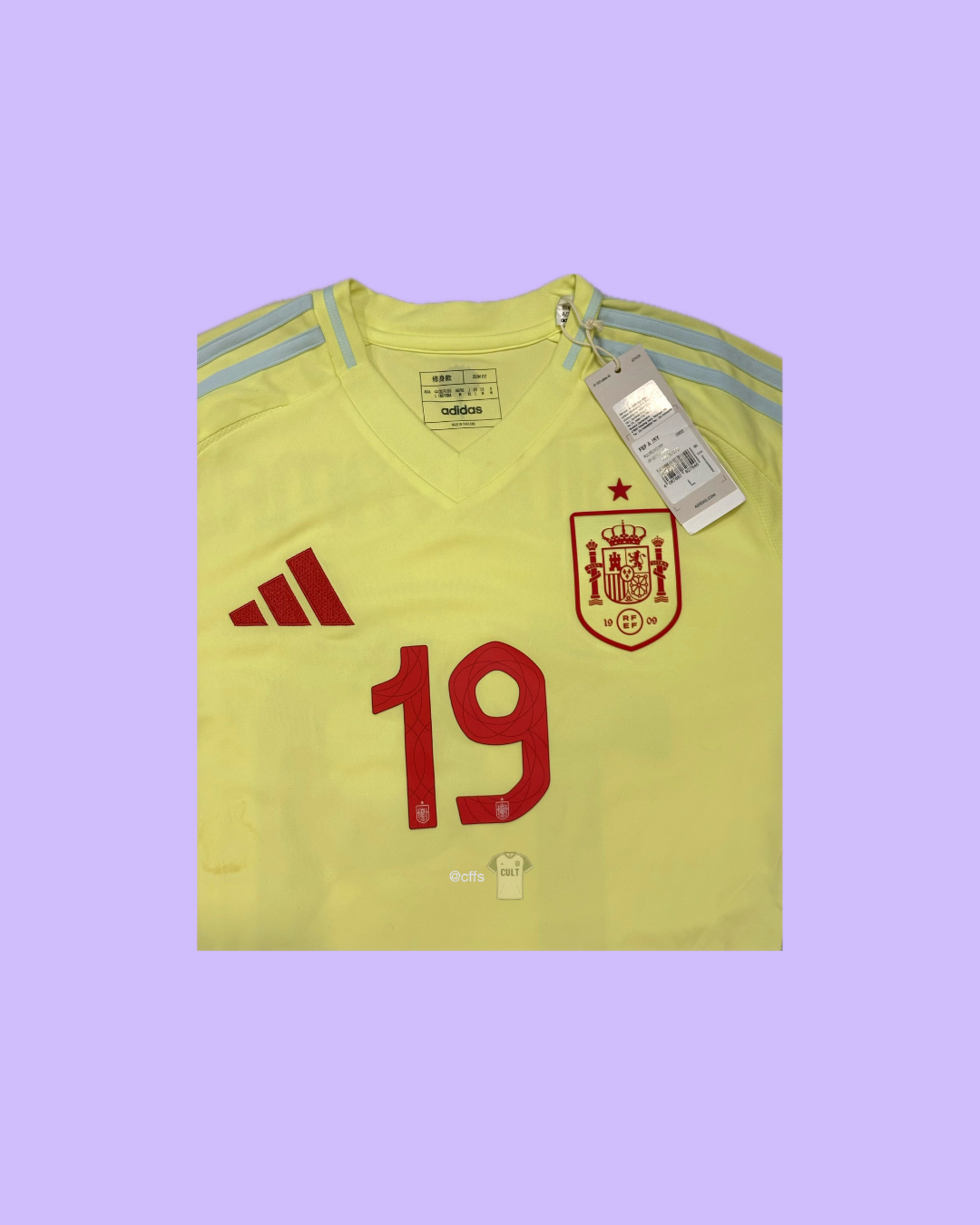 Spain NT 2024/25 Adidas with Lamine Yamal 19 Nameset Football Jersey - Cult Fave Football Shirts