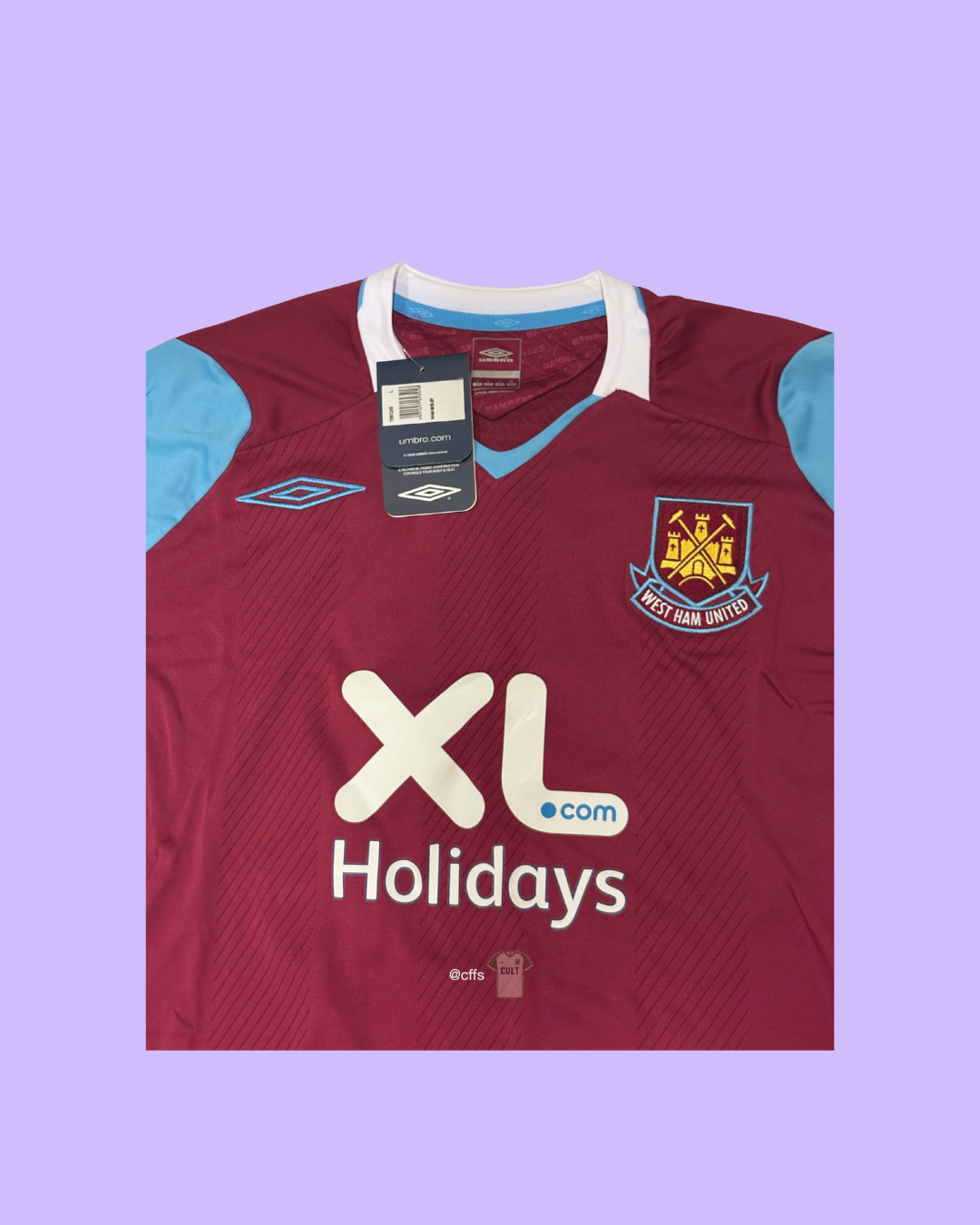 West Ham United 2008/09 Umbro Home with Mark Noble 16 Football Jersey