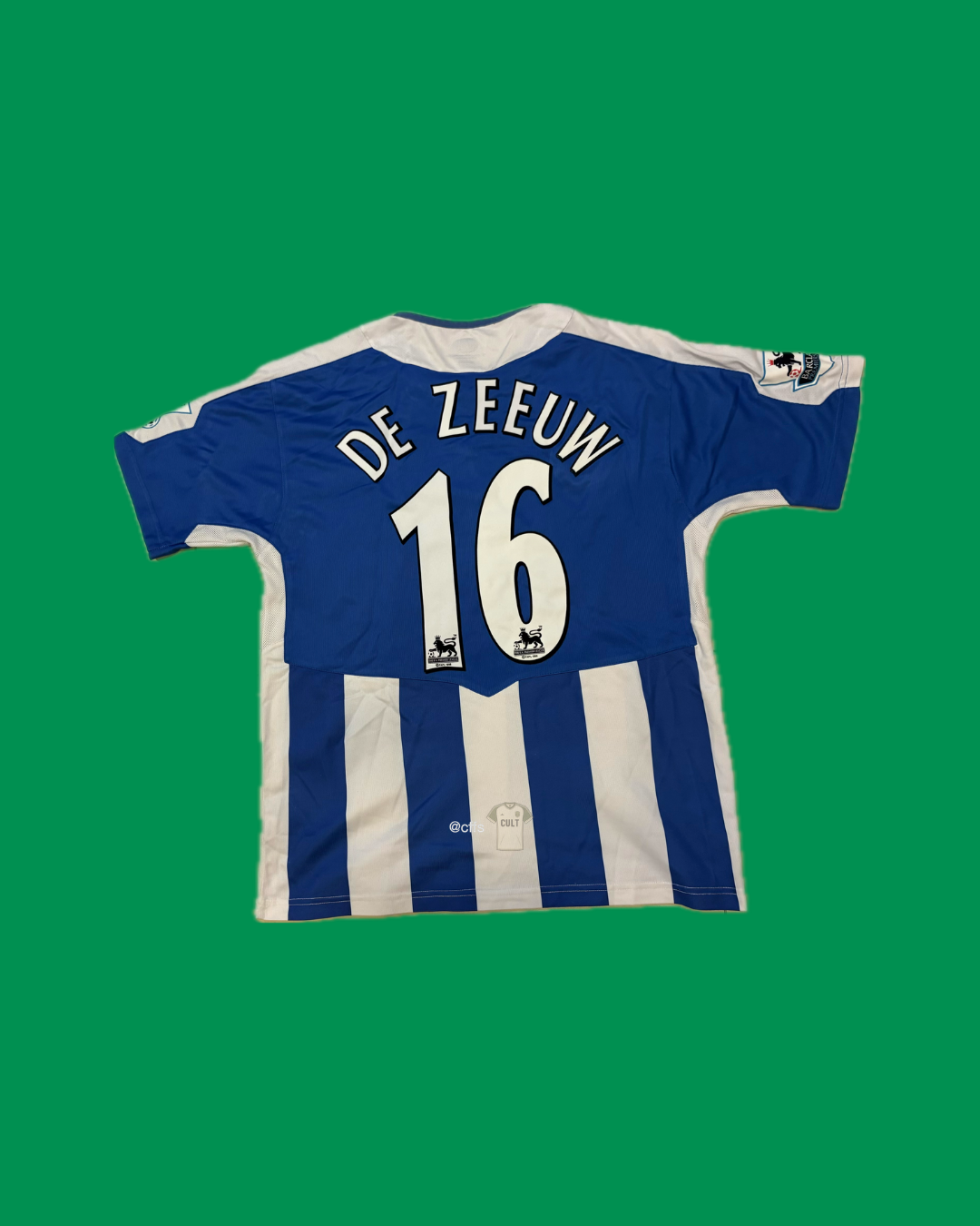 Wigan Athletic 2005/06 JJB with Arjan de Zeeuw 16 Nameset Football Jersey - Cult Fave Football Shirts