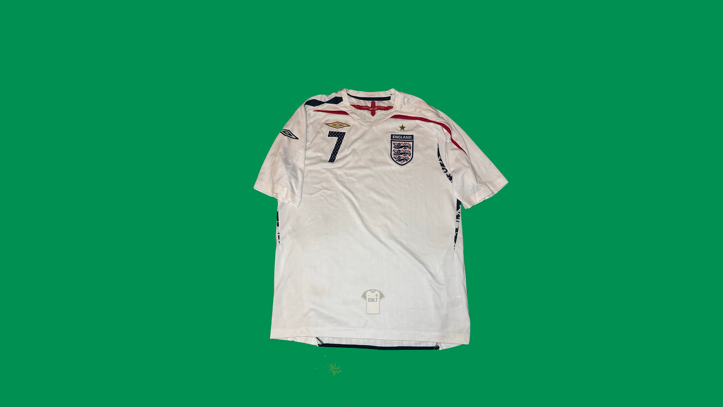 England NT 2007-2009 Umbro with Beckham 7 Nameset Vintage Football Jersey