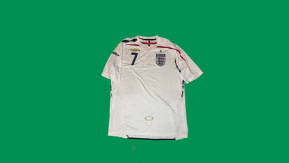 England NT 2007-2009 Umbro with Beckham 7 Nameset Vintage Football Jersey - Cult Fave Football Shirts