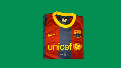 FC Barcelona Fan Version 2010/11 Nike with Lionel Messi 10 Nameset Vintage Football Jersey - Cult Fave Football Shirts