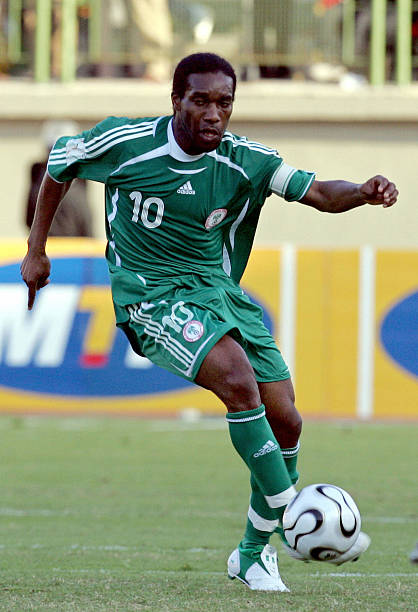Nigeria 2006/08 Adidas with Jay-Jay Okocha 10 Nameset Football Jersey