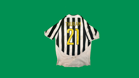 Juventus FC 2003/04 Nike with Lilian Thuram 21 Nameset Vintage Football Jersey - Cult Fave Football Shirts