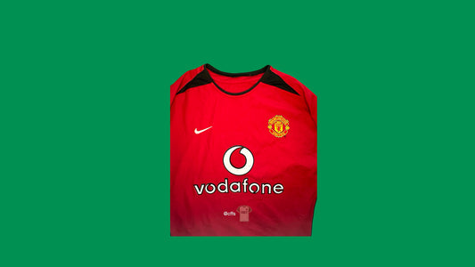 Manchester United 2002-2004 Nike with Laurent Blanc 5 Nameset Vintage Football Jersey - Cult Fave Football Shirts