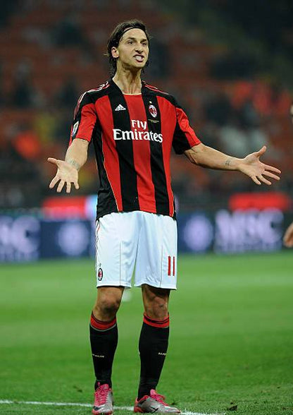 AC Milan 2010/11 Adidas with Zlatan Ibrahimovic 11 Nameset Football Jersey - Cult Fave Football Shirts