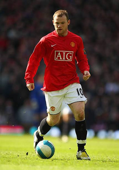 Manchester United 2007/08 Nike with Wayne Rooney 10 Nameset Football Jersey - Cult Fave Football Shirts