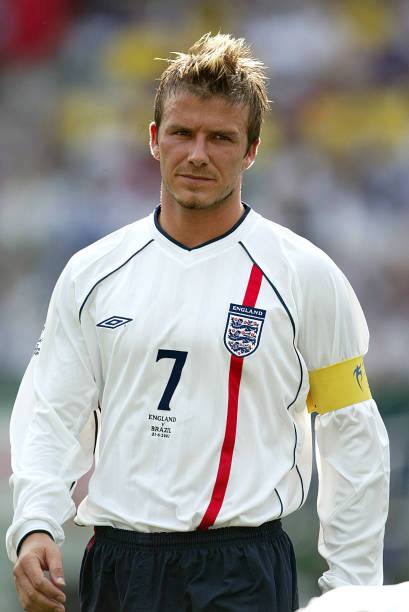 England NT 2001/03 Umbro with David Beckham 7 Nameset Football Jersey - Cult Fave Football Shirts