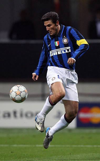 Inter Milan 2007/08 Nike with Javier Zanetti 4 Nameset Football Jersey - Cult Fave Football Shirts