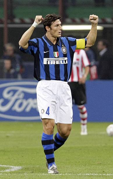 Inter Milan 2007/08 Nike with Javier Zanetti 4 Nameset Football Jersey - Cult Fave Football Shirts
