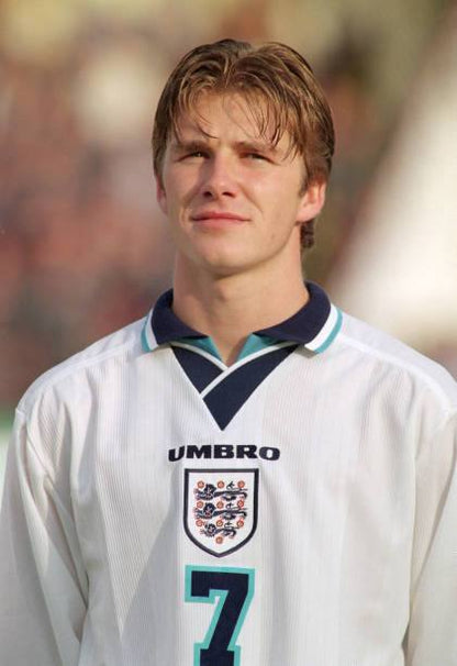 England NT 1996/98 Umbro Home David Beckham 7 Nameset Football Jersey - Cult Fave Football Shirts