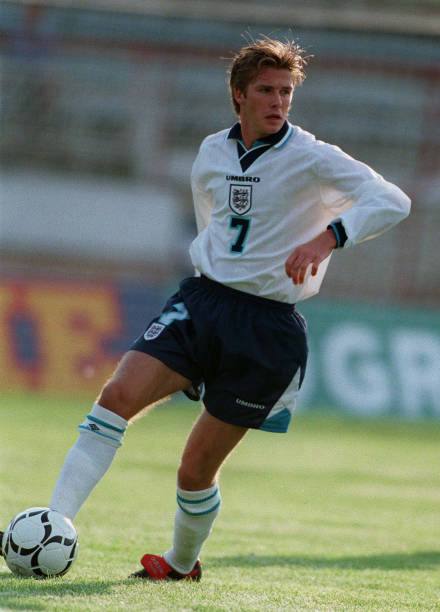 England NT 1996/98 Umbro Home David Beckham 7 Nameset Football Jersey - Cult Fave Football Shirts