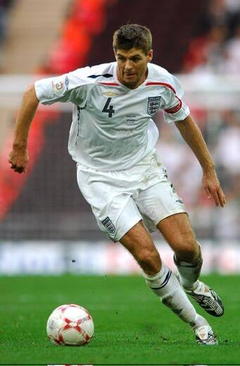 England NT 2007/09 Umbro with Steven Gerrard 4 Nameset Football Jersey