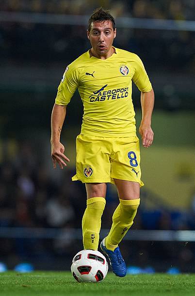 Villarreal CF 2010/11 Puma with Santi Cazorla 8 Nameset Football Jersey