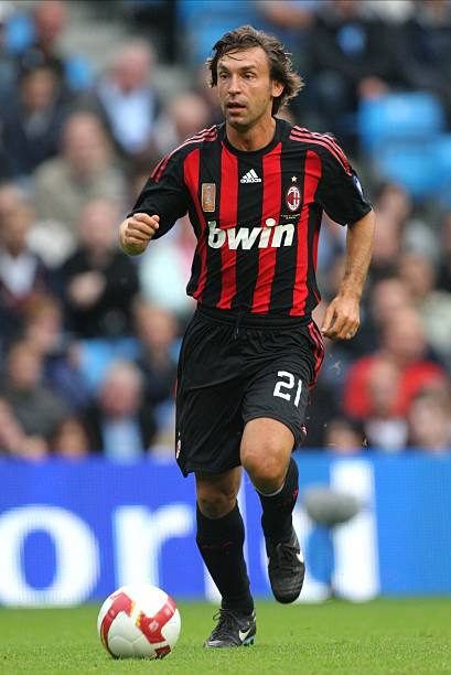 AC Milan 2008/09 Adidas with Andrea Pirlo 21 Nameset Football Jersey