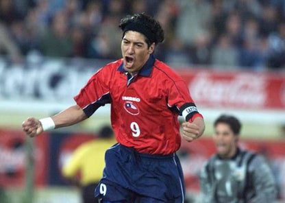 Chile NT 1999/2001 Umbro Home with Ivan Zamorano 9 Football Jersey
