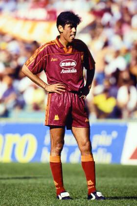 AS Roma 1995/96 Asics with Daniel Fonseca 11 Nameset Football Jersey