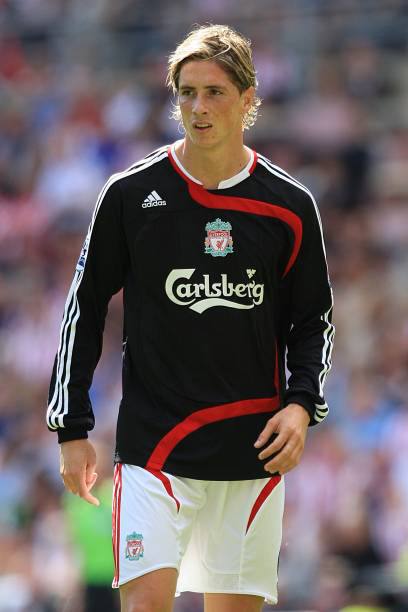 Liverpool FC 2007/08 Adidas with Fernando Torres 9 Nameset Football Jersey