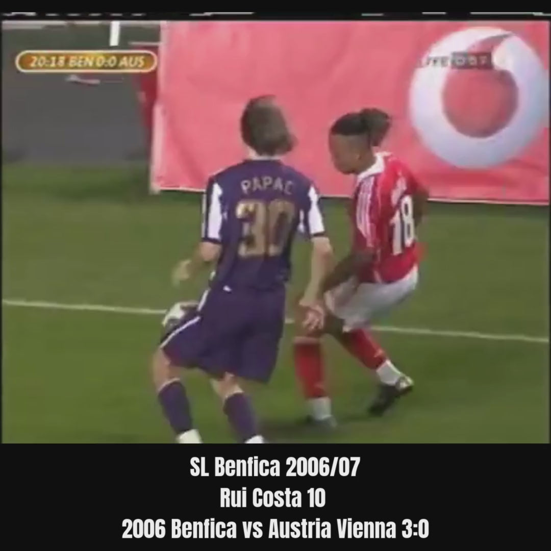 SL Benfica 2006/07 Adidas Home Jersey with Rui Costa 10 Nameset L